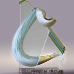 Роман Дмитрик. Копмозиція №3, аверс. Із Серії “Алхімія”, гутне скло, шліфоване скло, мармур, 2012 рік