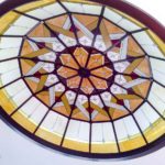 Вітражна стеля в офісному центрі на кільцевій Львова, увімкнено дві позиції світла